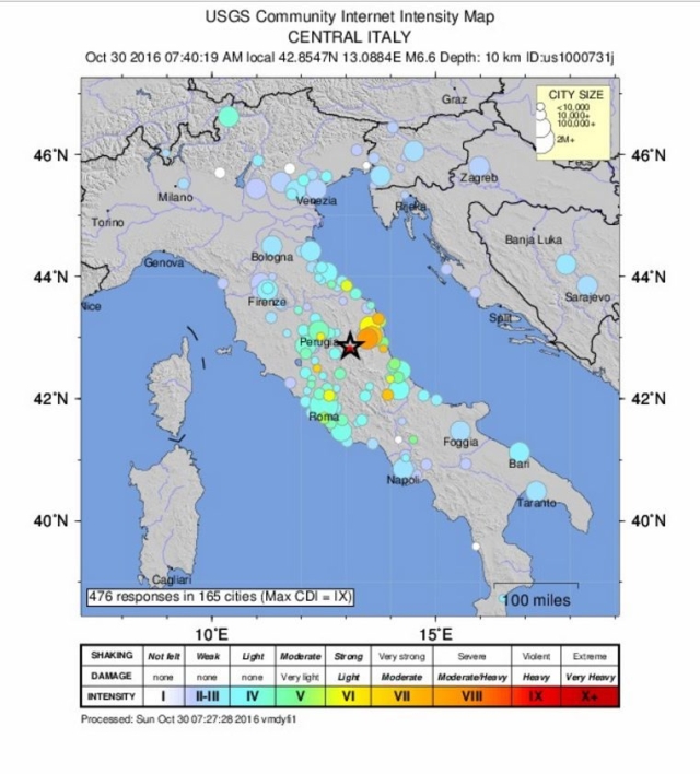 6.6 magnitude earthquake hits central Italy